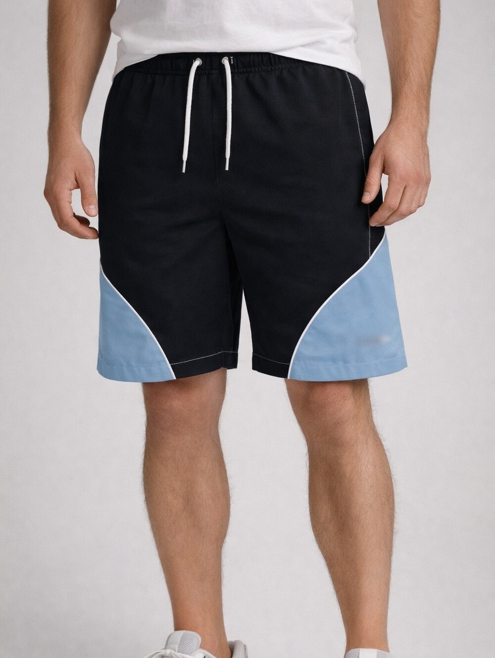 Chaps Ralph Lauren Hybrid Swim Athletic Shorts Black Blue Mesh Size Large